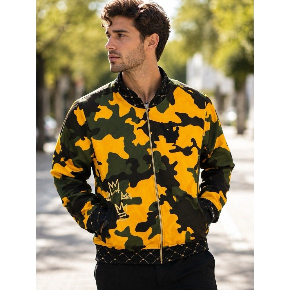 Switch Remarkable Camo Zip Up Jacket 2XL Green BlackGold Crown Streetwear Hiphop